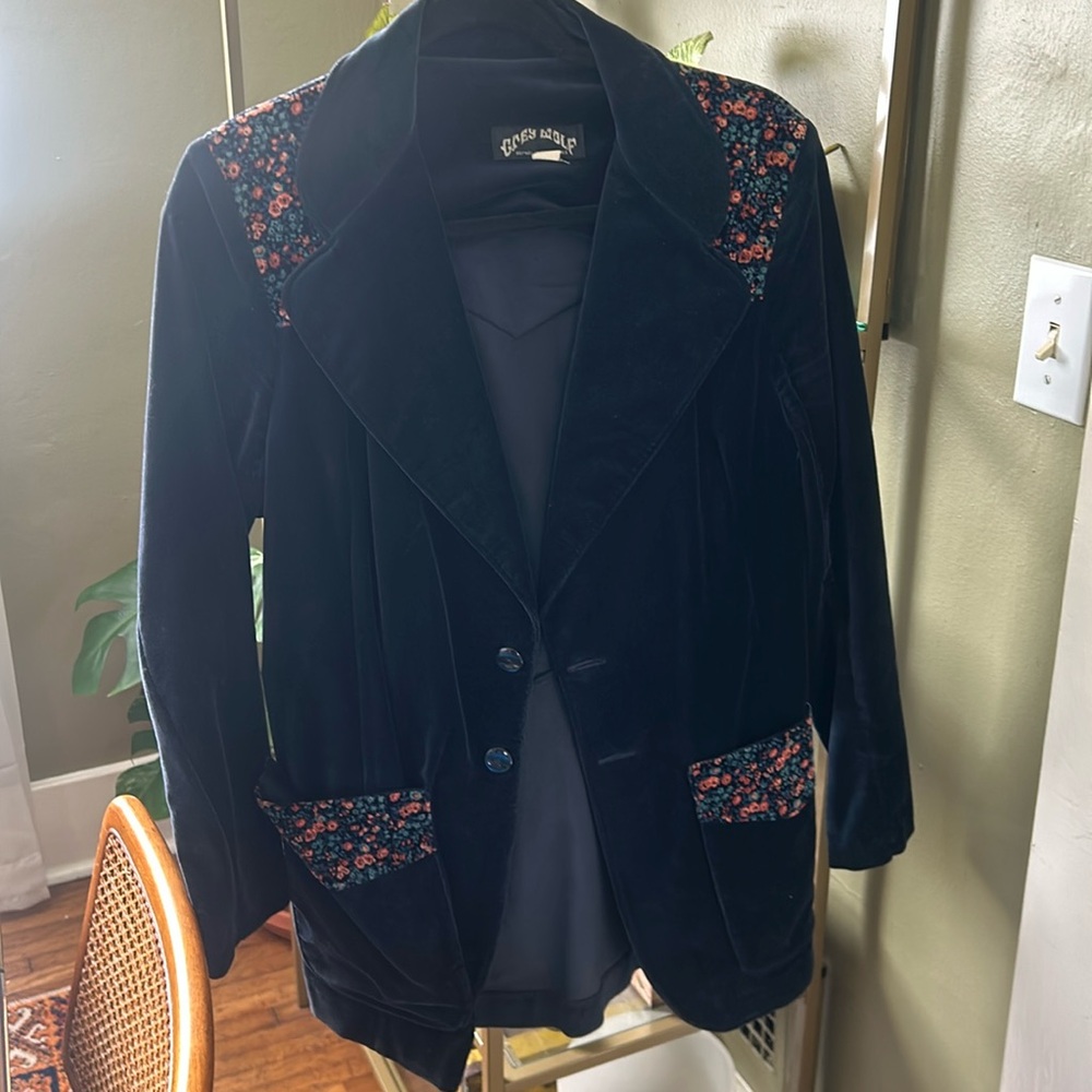 Vintage Grey Wolf velvet blazer